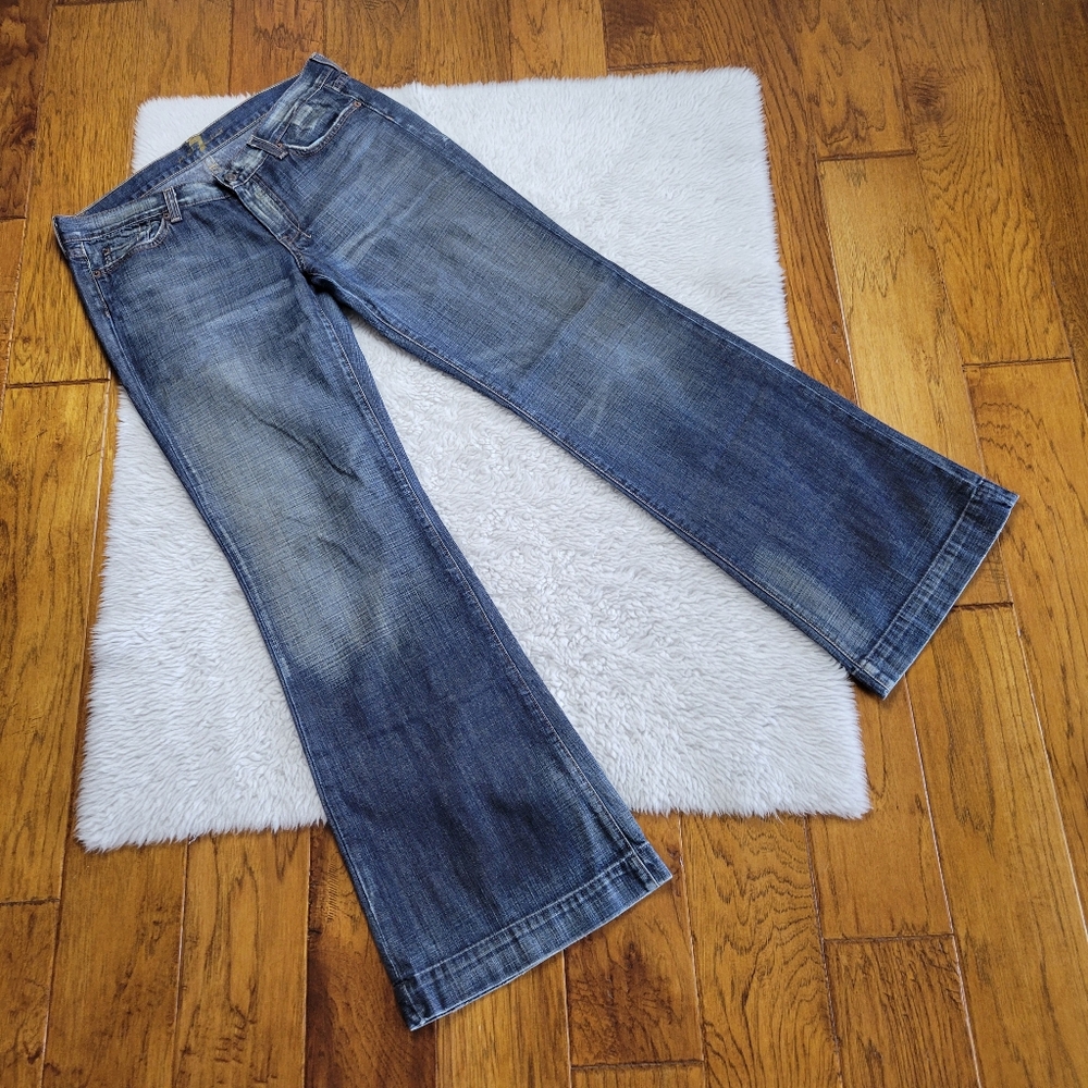 7 For All Mankind Blue Flare Jeans
